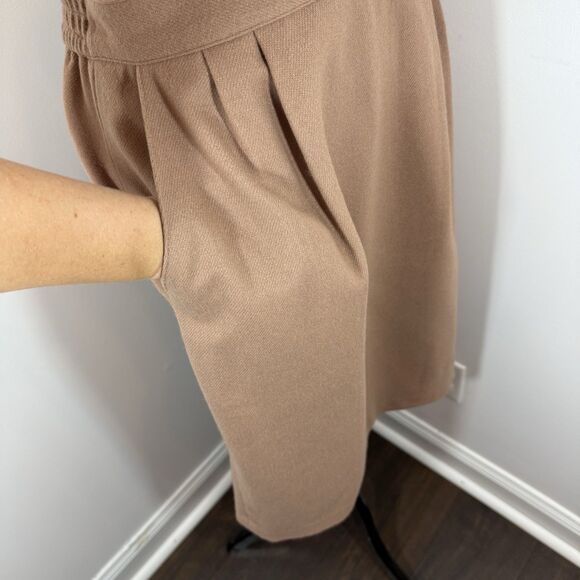 Sag Harbor Wool Midi Skirt Size 12 Pleated Front Caramel Camel Brown Lined VTG - Picture 4 of 12